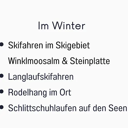 Deine Auszeit An Der Talstation Winklmossalm - Skifahren Und Wandern Direkt Ab Der Haustuer Daire